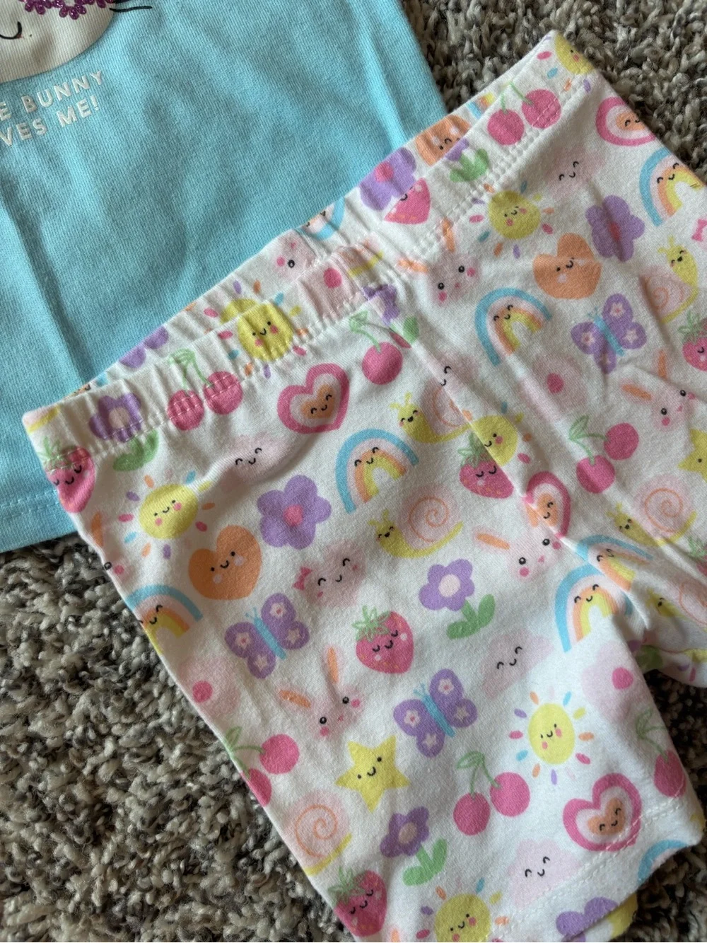 Garanimals Kids Bunny Print Blue Short Sleeve Matching Set